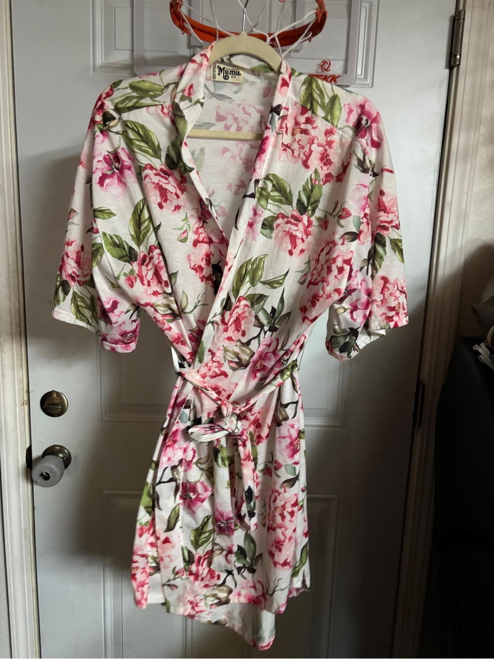 Show Me Your MuMu Pink & Green Floral Tie-Waist Robe